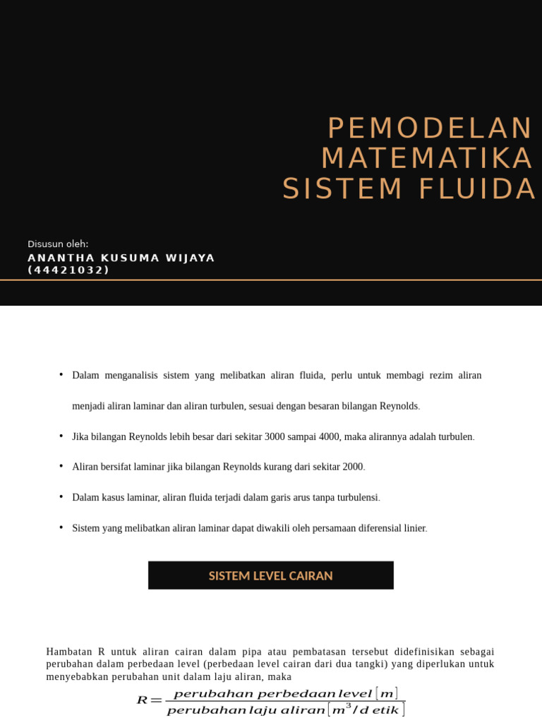 Model Sistem Fluida dan Resistansi | PDF