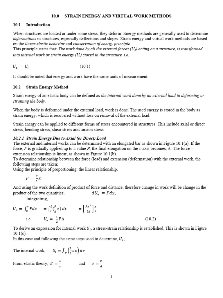 Strain Energy Note CIE 322 | PDF | Deformation (Engineering) | Bending