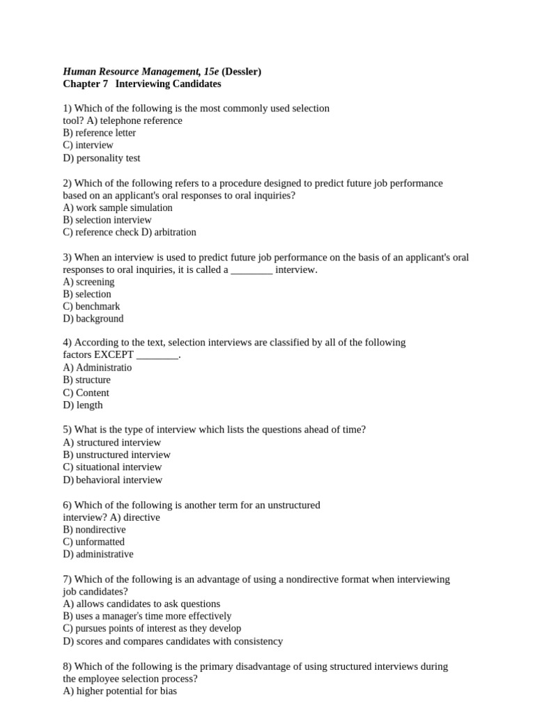chapter 07 | PDF | Job Interview | Psychology