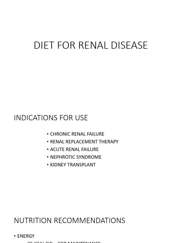 Renal Disease Diet Guidelines | PDF