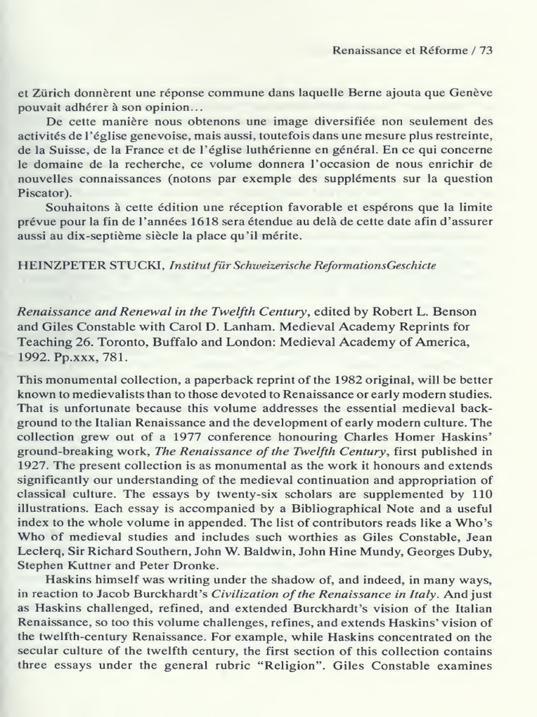 Renaissance and Renewal in The Twelfth Century PDF Free