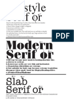 Serif-Oldstyle, Modern and Slab