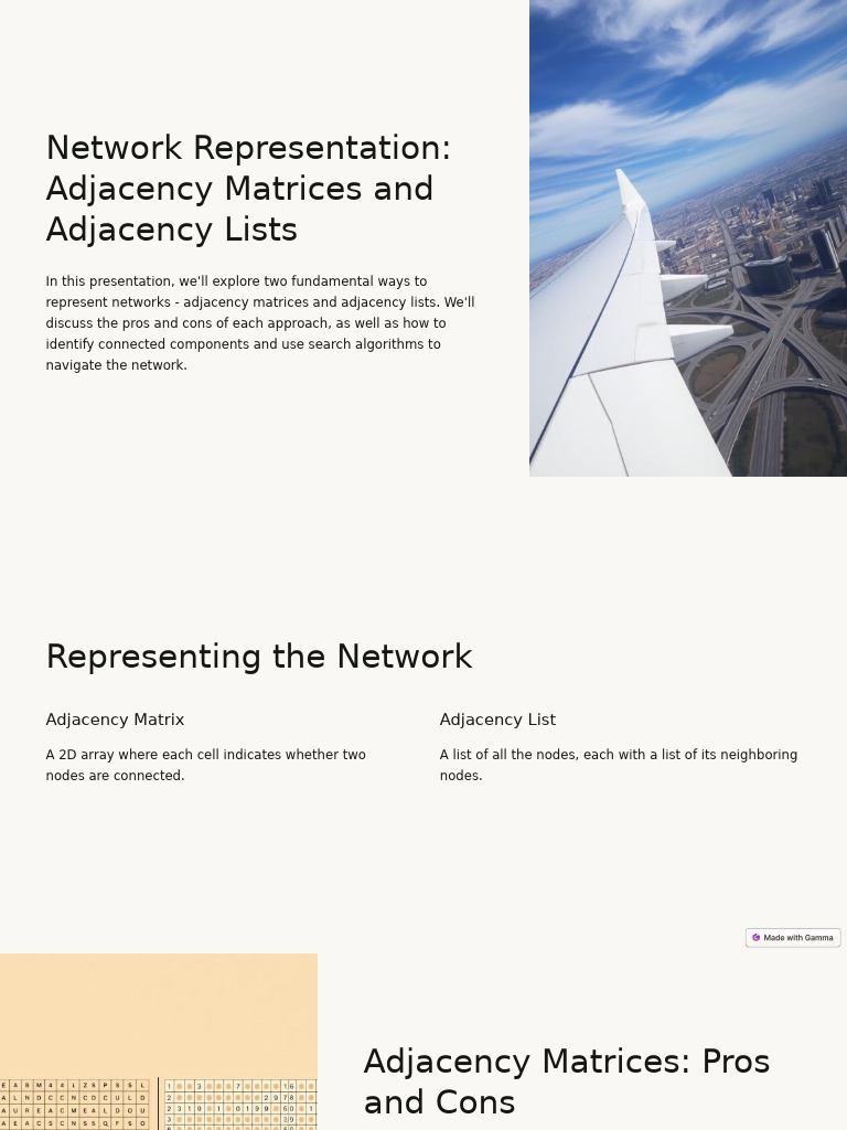 Network Representation Adjacency Matrices and Adjacency Lists | PDF ...