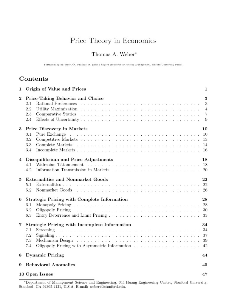 Understanding Price Theory in Economics | PDF | Value (Economics ...