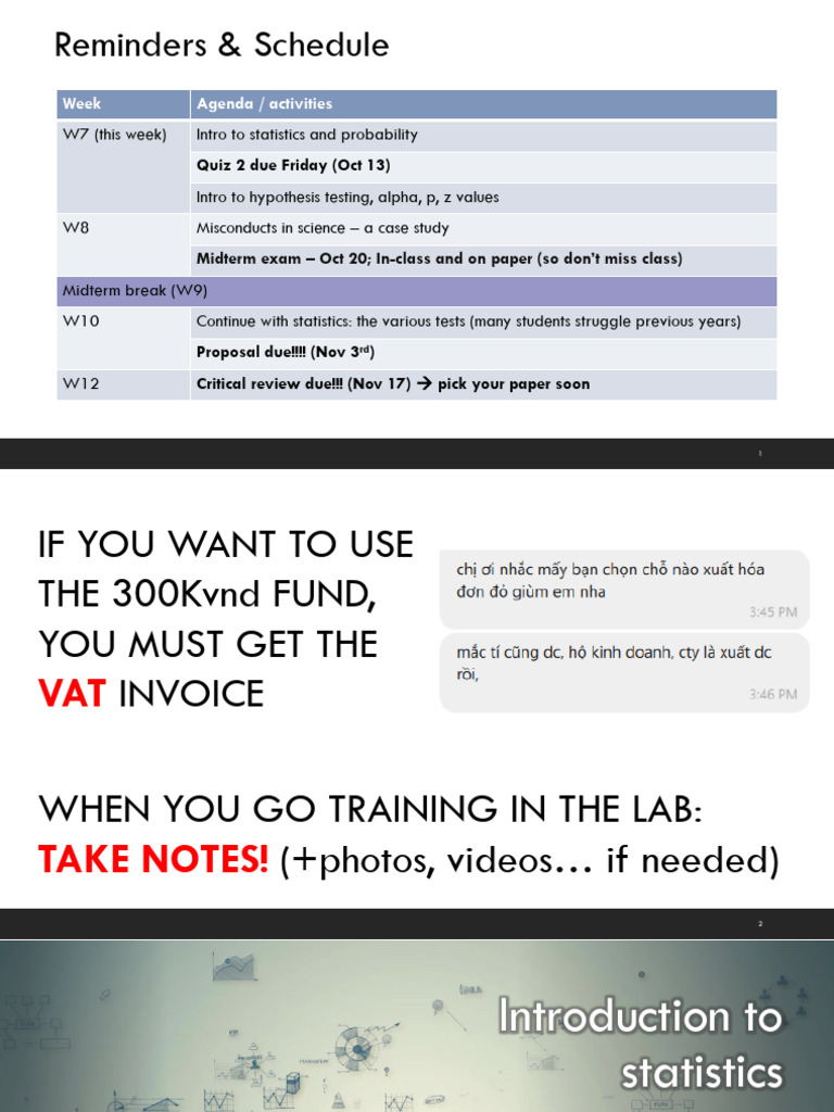 Slides - W7C1 Introduction To Statistics | PDF | Statistics | Mean