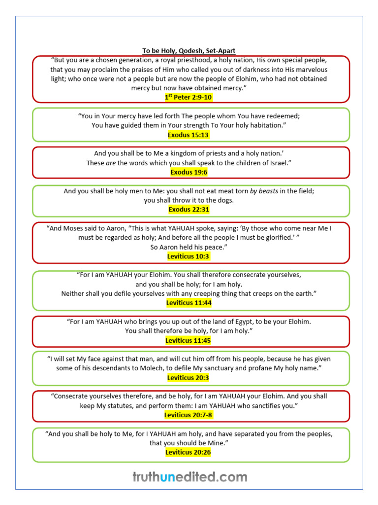 Holy Nation: Called to Be Set-Apart | PDF | Aaron | Book Of Leviticus