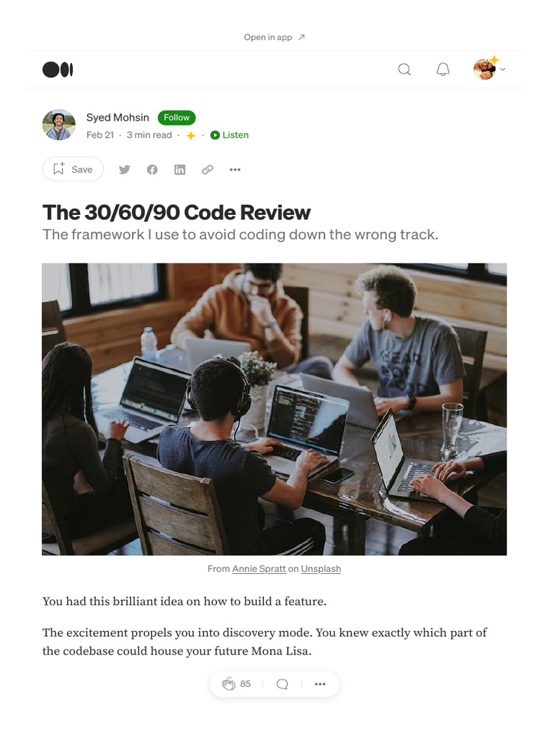 20230221 The 30_60_90 Code Review. The framework I use to avoid coding ...