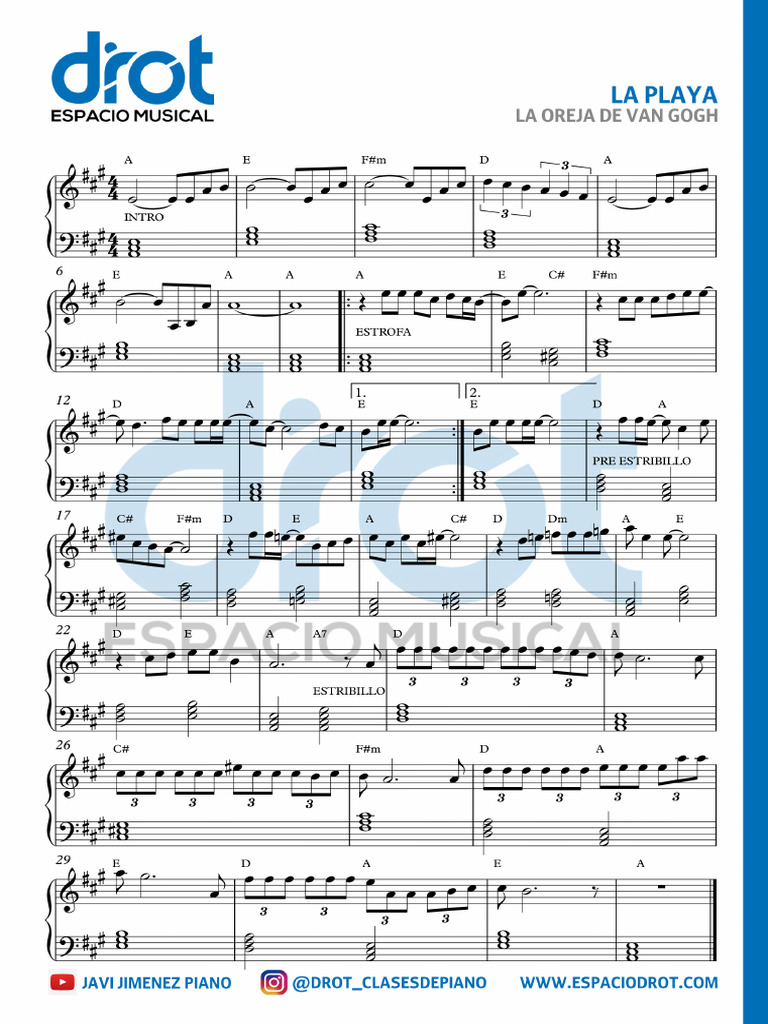 DROT - La Playa - Partitura Completa | PDF