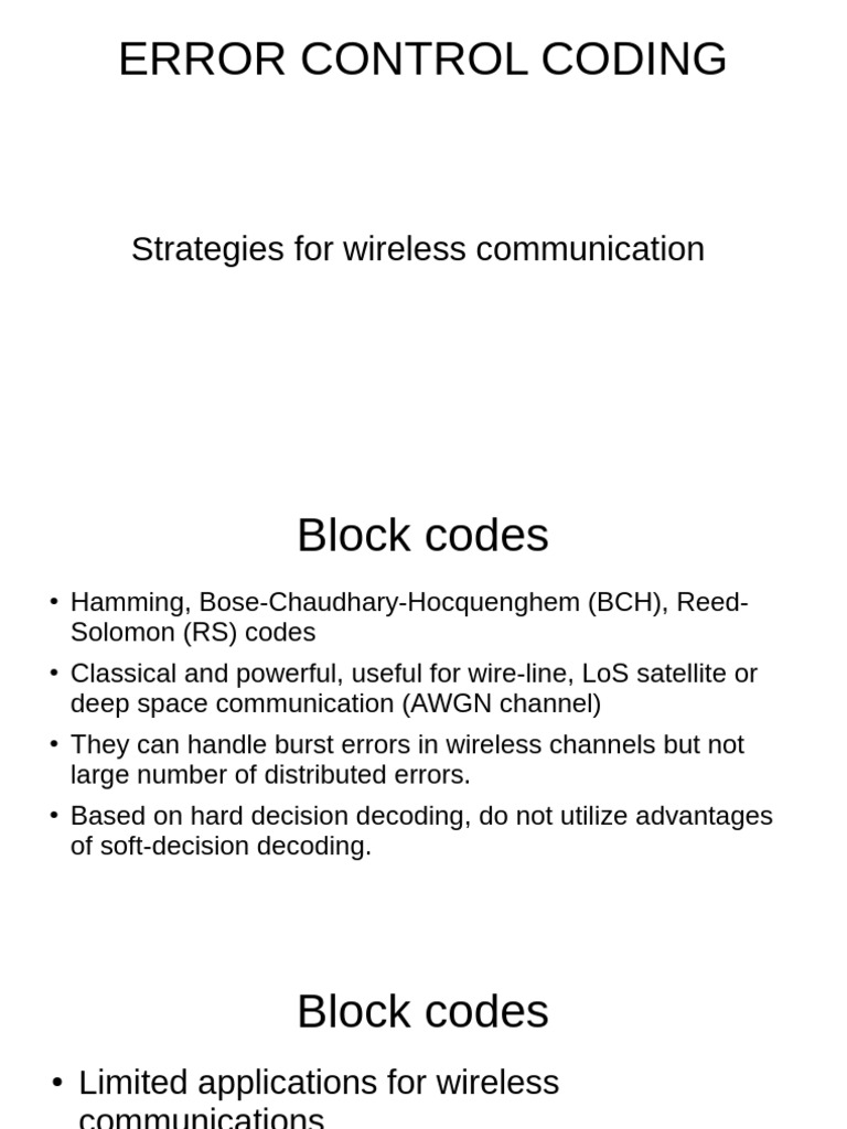 ECL 439 WCOM G Error Control | PDF | Code | Computer Data