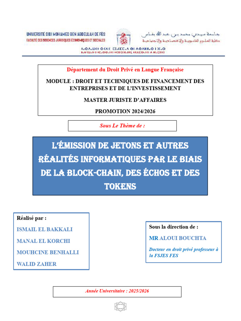 Block-Chain Aloui m1 2025 | PDF | Crytomonnaies | Bitcoin