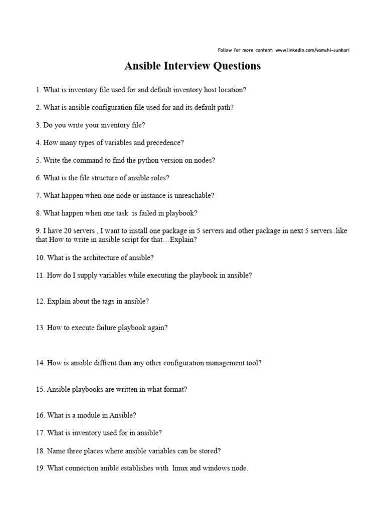 Ansible Interview Questions | PDF | Computing | Software Engineering