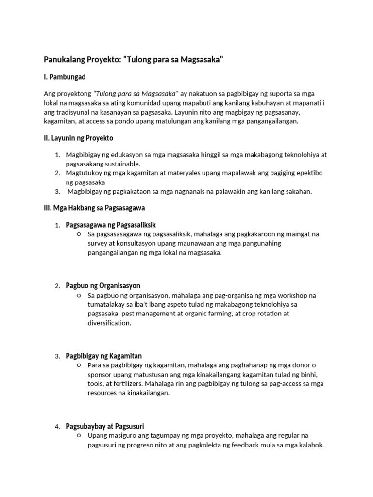 Panukalang Proyekto | PDF