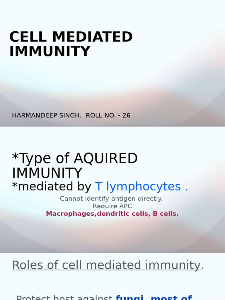Overview of Cell Mediated Immunity | PDF