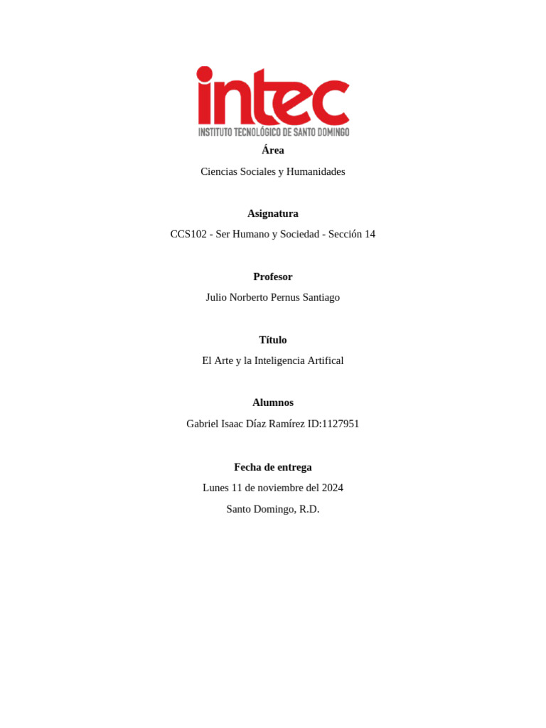 El Arte y La IA | PDF | Inteligencia artificial | Inteligencia (IA) y ...