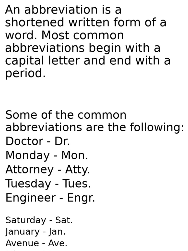 English Abbreviation | PDF