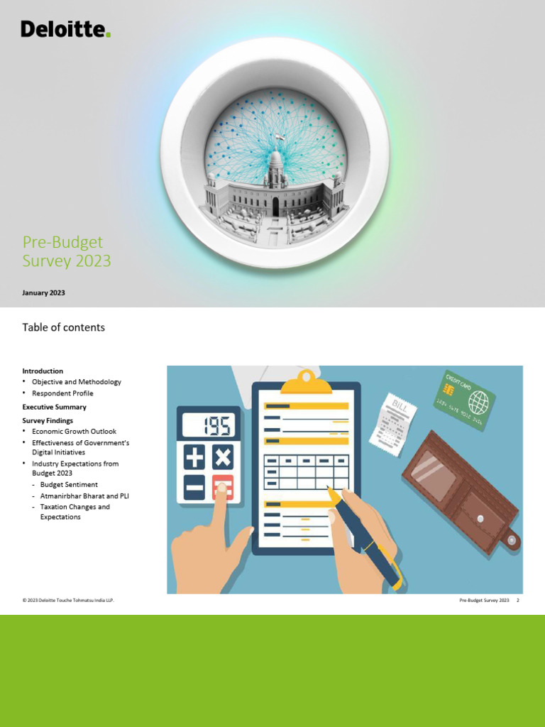 In Tax Deloitte Pre Budget Study 2023 | PDF | Taxes | Inflation