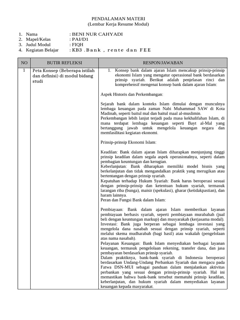 Konsep Bank, Rente, dan Fee dalam Islam | PDF