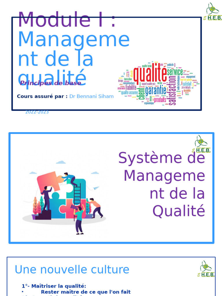 Management de la Qualité : Principes et Pratiques | PDF | Système de ...