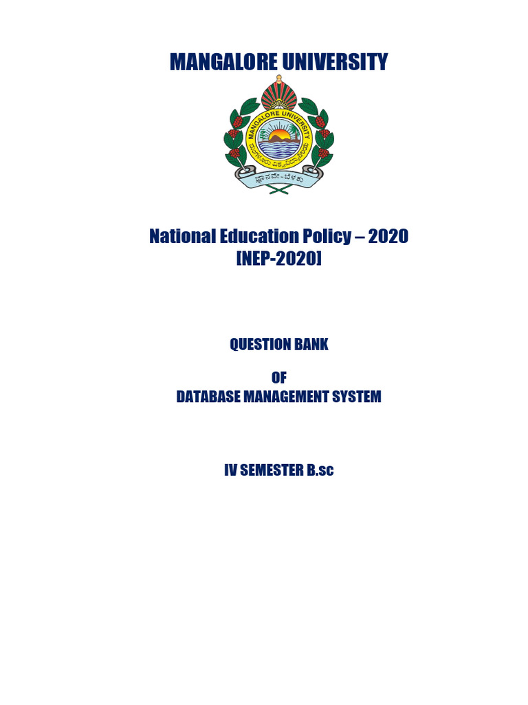 Database Management System Question Bank | PDF | Pl/Sql | Databases