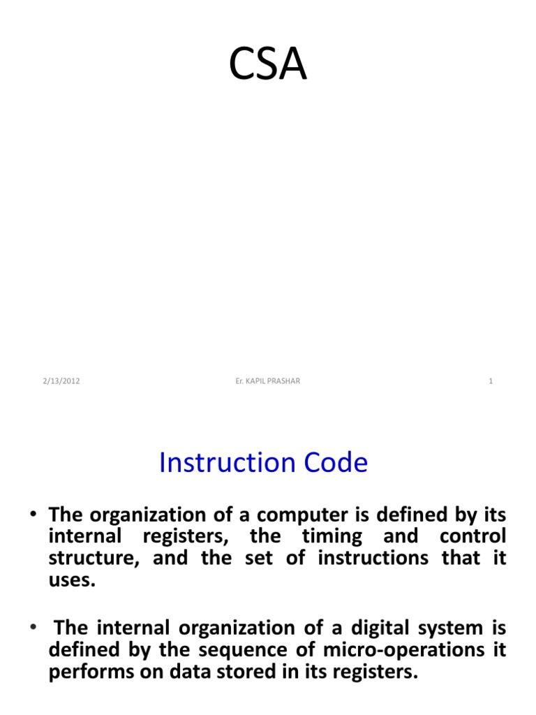 Csa Complete Pdf Instruction Set Subroutine