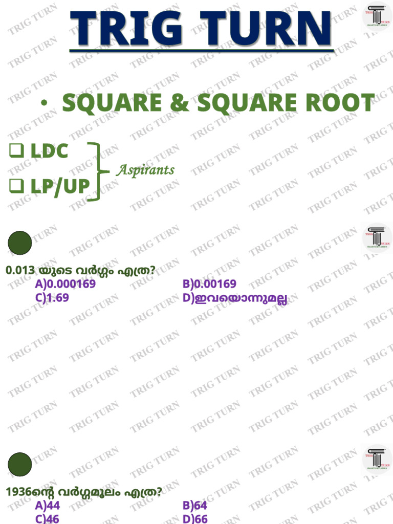 Revision Square & Square Root - 240618 - 162242 | PDF