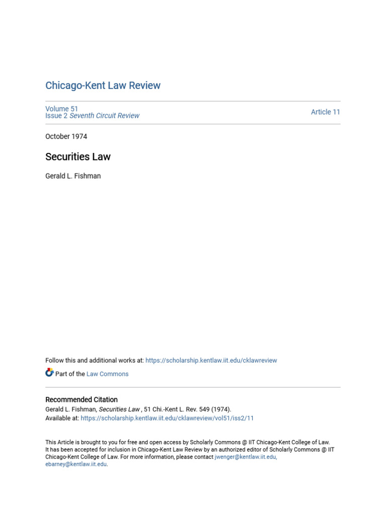 Securities Law | PDF | Securities (Finance) | Securities Act Of 1933