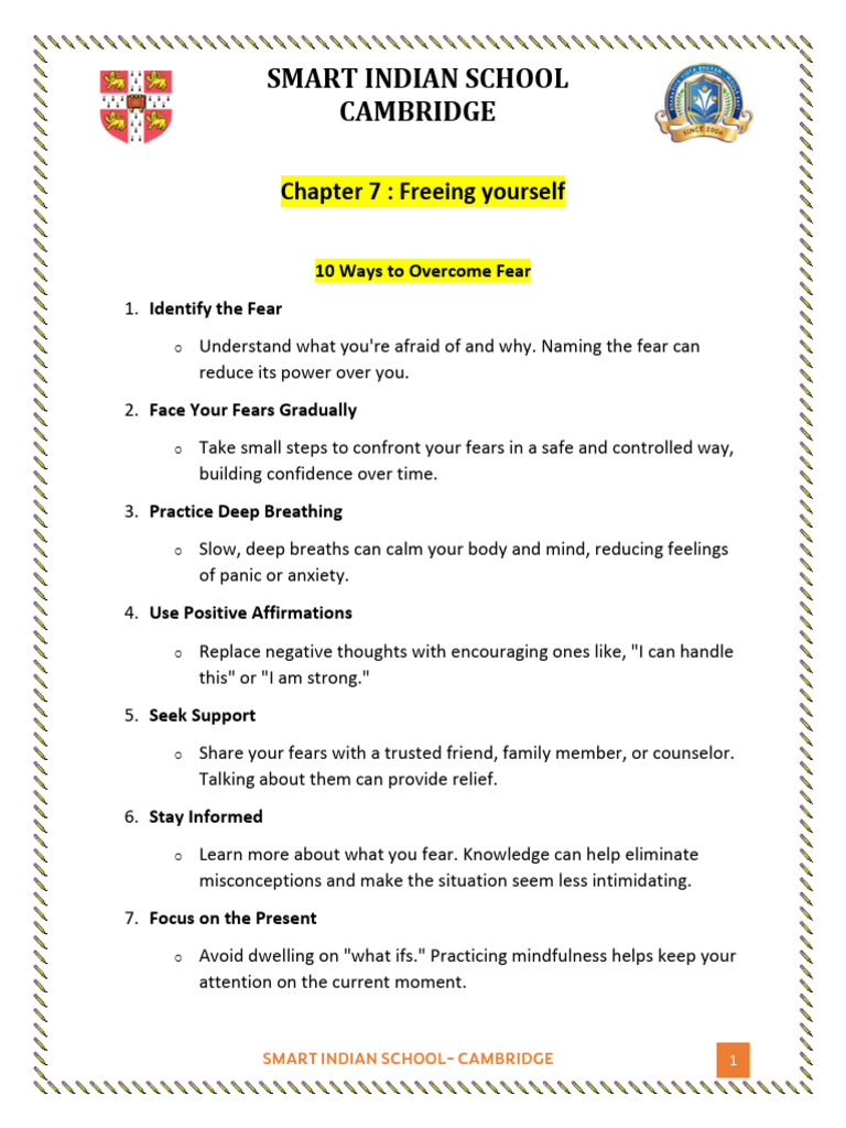 Chapter 7 Notes Freeing Yourself | PDF