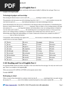 CAE Test 20 Reading and Use of English Practice (2024 edition)