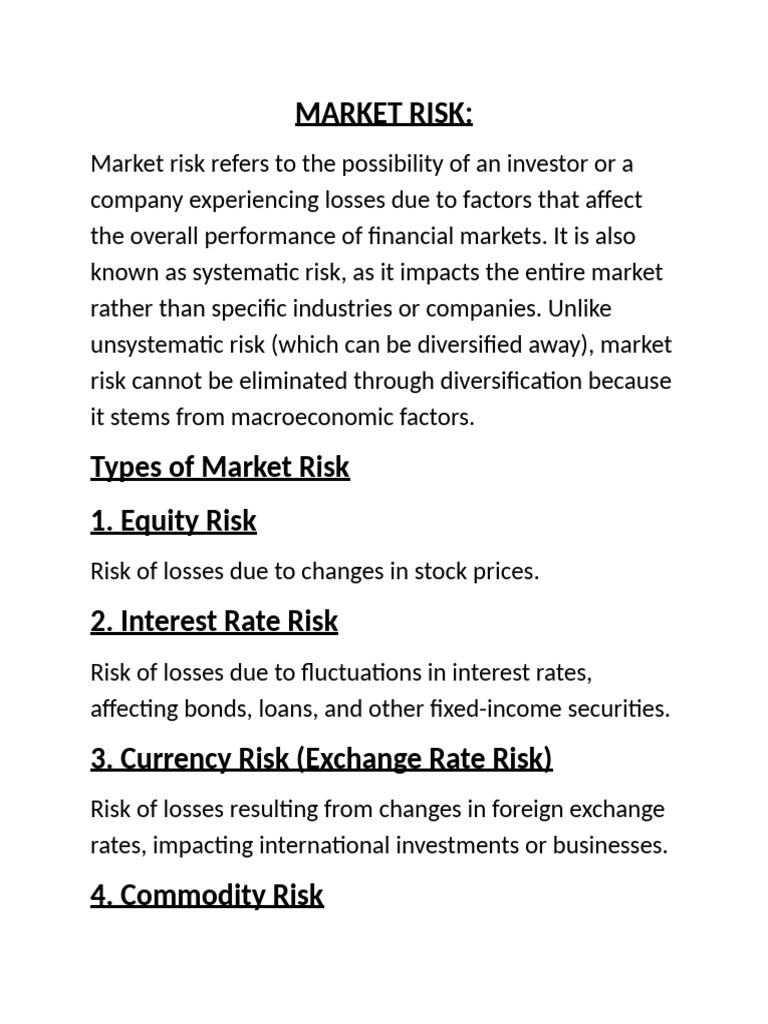 Market Risk | PDF | Financial Risk | Value At Risk