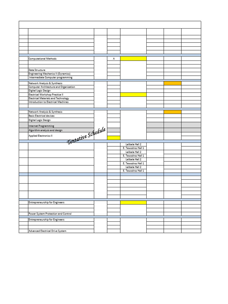 2014 E.C - 2nd Semester Final - Exam Tentative Schedule | PDF ...