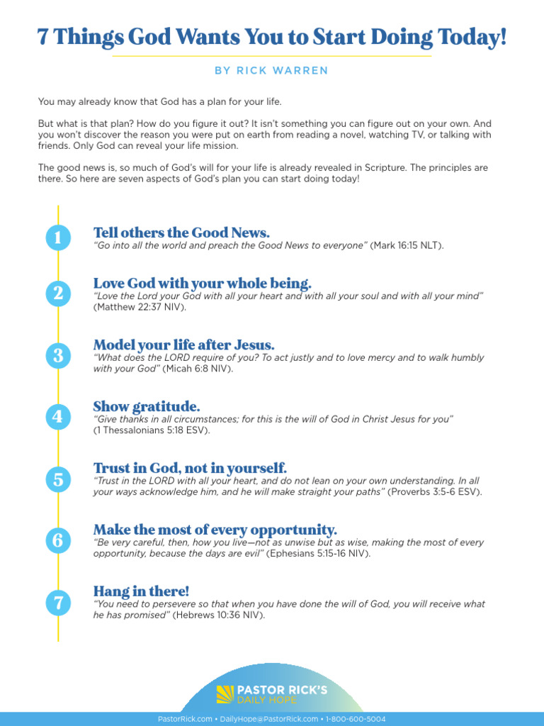 7 Things God Wants You To Start Doing Today | PDF