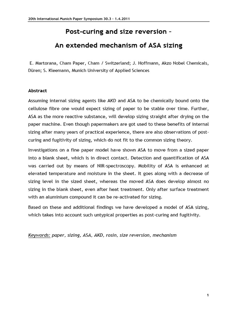 ASA Sizing Mechanism and Mobility Study | PDF | Paper | Materials