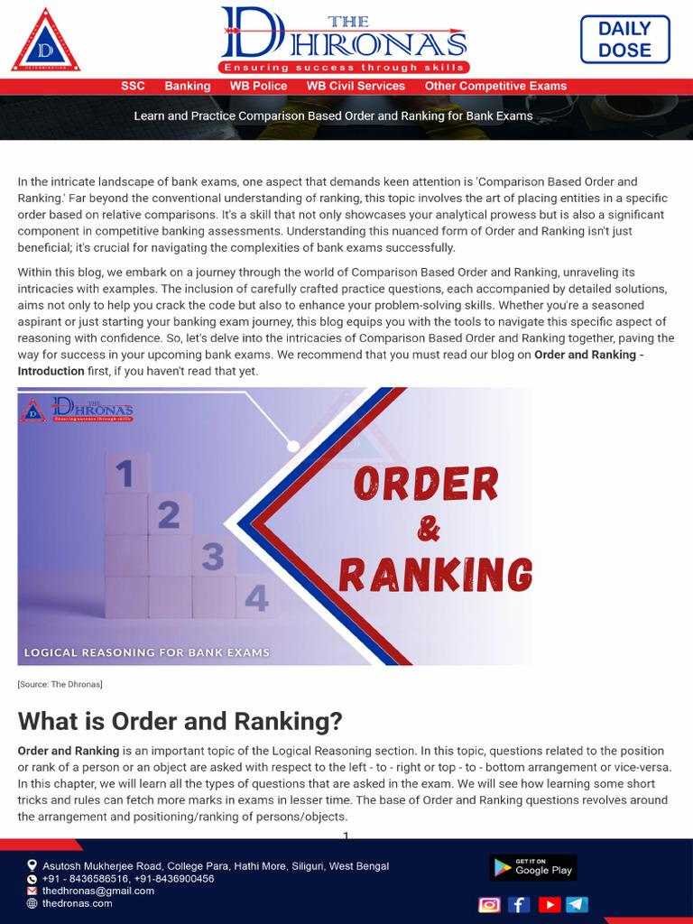 Blog Learn and Practice Comparison Based Order and Ranking For Bank ...