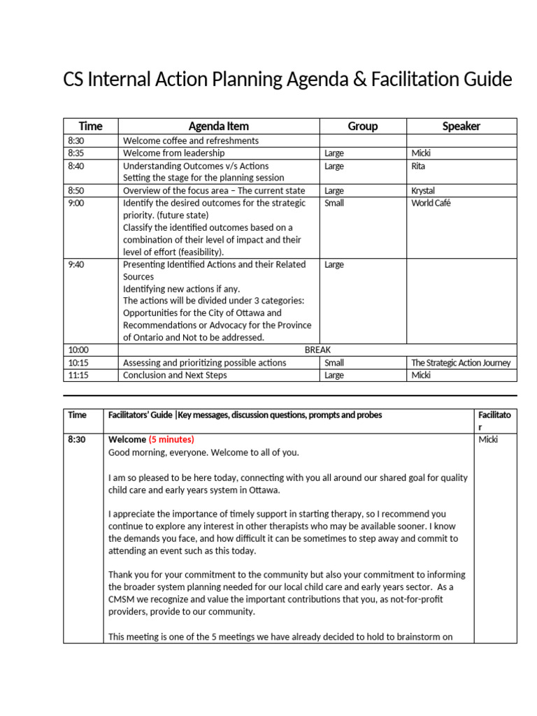 First Draft of Combined Facilitation Guide - Revised | PDF ...