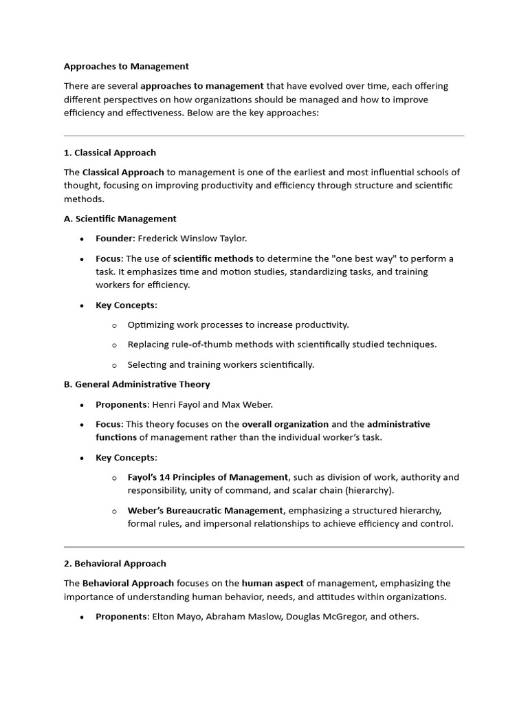 Key Management Approaches Explained | PDF | System | Psychology