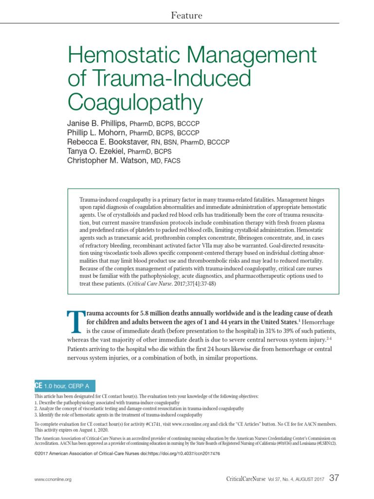 Hemostatic Management | PDF | Coagulation | Bleeding