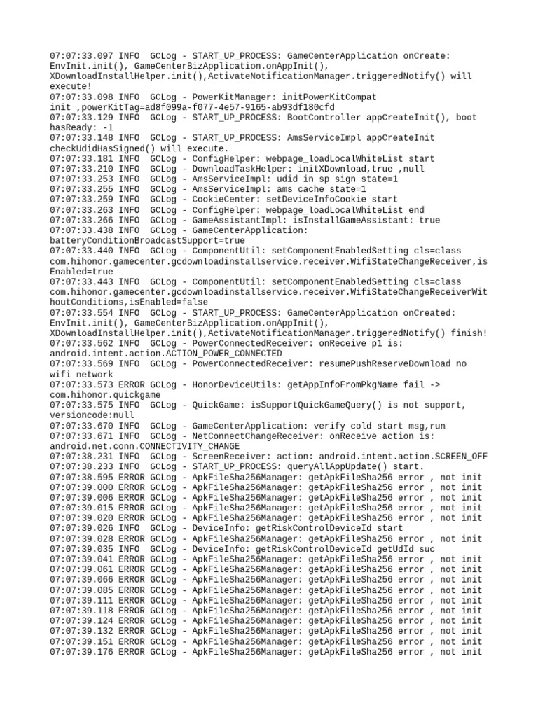 GameCenter Application Startup Log | PDF | Computing | Software Engineering