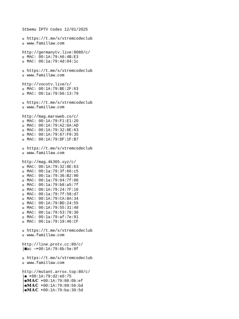 Stbemu+İPTV+Codes+12 01 2025 | PDF | Chess Theory | Chess