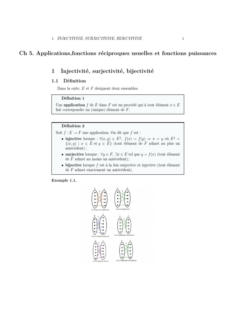 Injectivité, surjectivité et bijectivité | PDF | Exponentiation ...