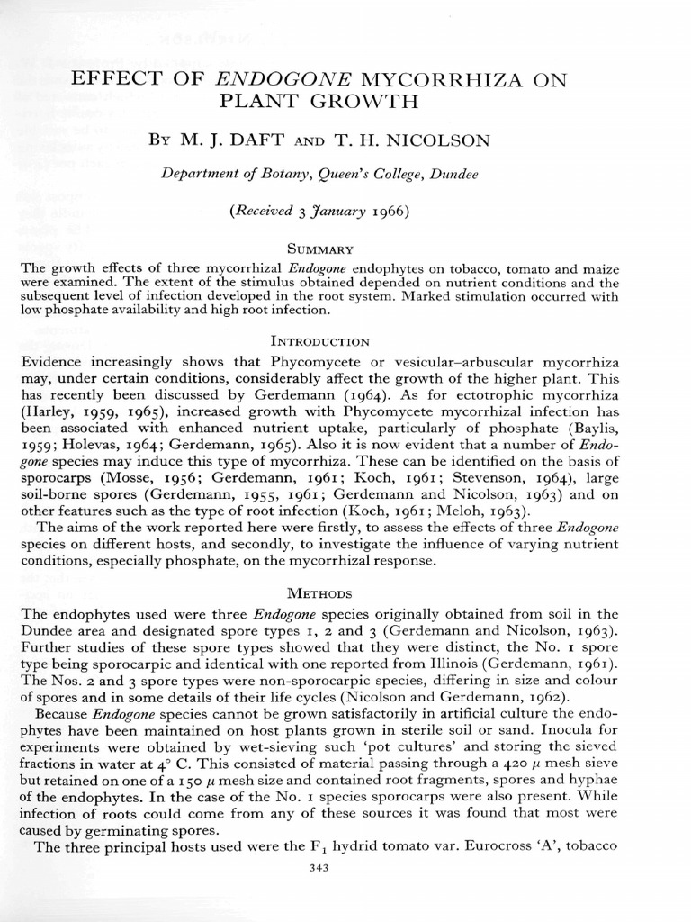New Phytologist - July 1966 - DAFT - EFFECT OF ENDOGONE MYCORRHIZA ON ...