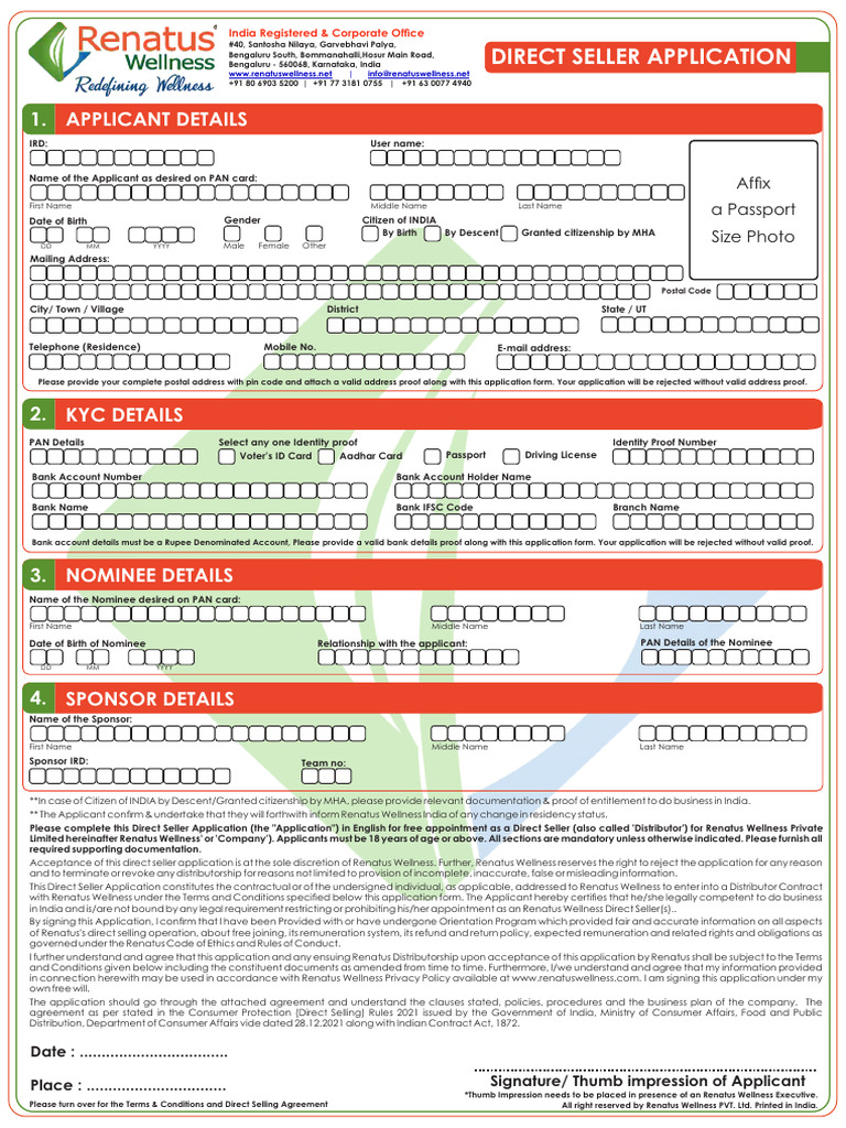 Direct Seller Application and Agreement 2023 | PDF | Invoice | Breach ...