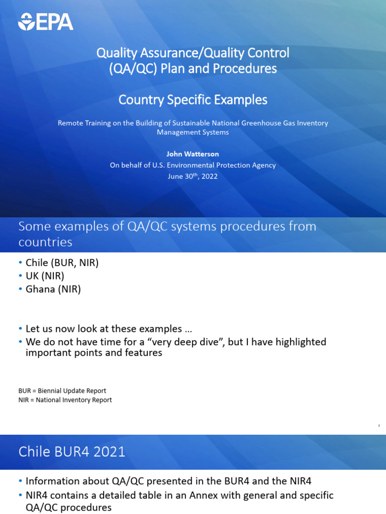 QA/QC Procedures for GHG Inventories | PDF | Quality Assurance ...