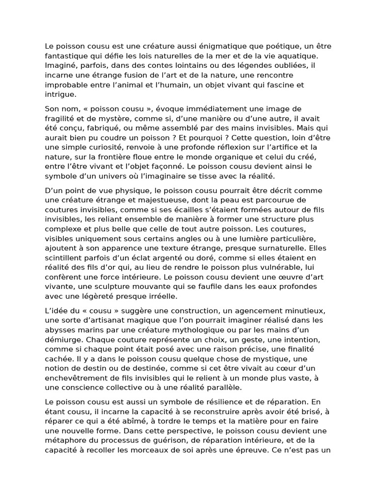 Poisson cousu : entre art et nature | PDF | Poisson | La nature