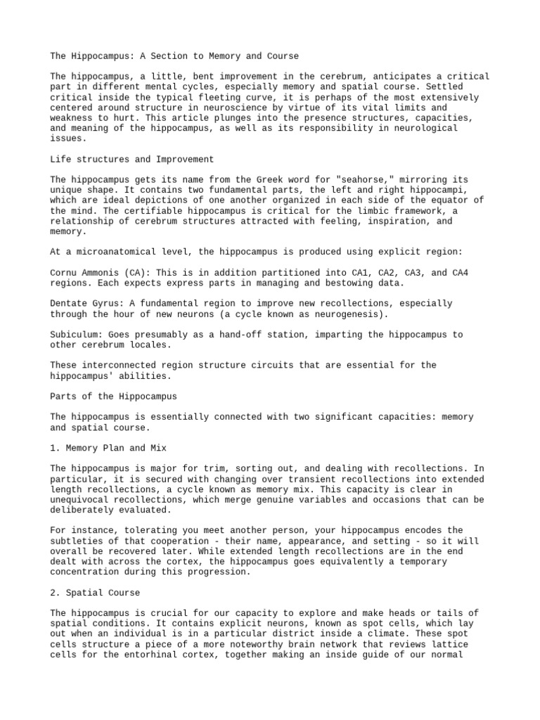 The Hippocampus V1.97 | PDF | Hippocampus | Hippocampus Anatomy