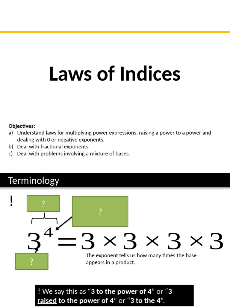 Solving Indices with Mixed Bases | PDF | Multiplication | Exponentiation
