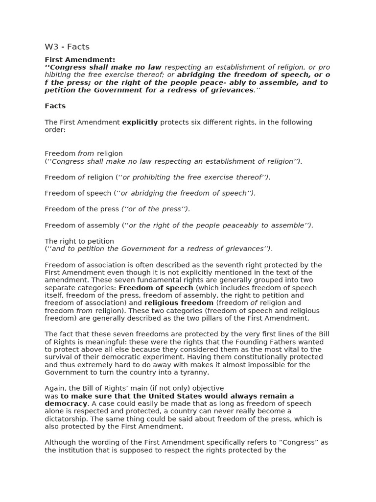 First Amendment Rights Explained | PDF | First Amendment To The United ...