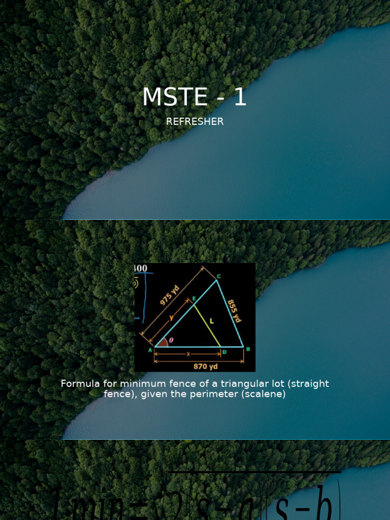 Triangular Lot Fence & Vector Formulas | PDF