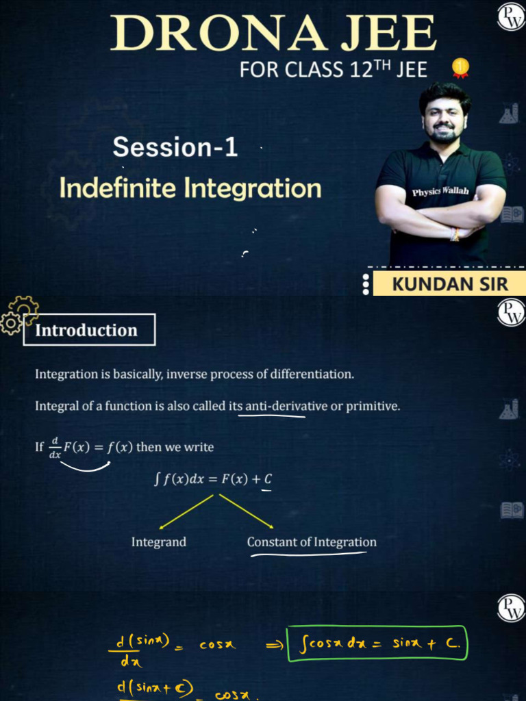 Indefinite Integration 01 - Class Notes | PDF