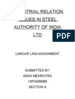 Industrial Relation Issues in Steel Authority of India LTD