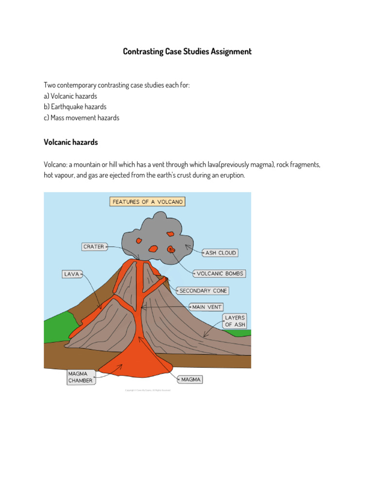 Geography Contrasting Case Studies Task | PDF | Volcano | Earthquakes